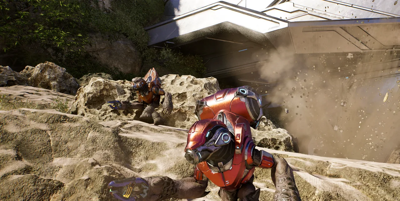 Covenant Grunts taking cover in a rebuilt campaign environment